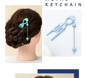 DIY Perlen U-Form Haarnadel Metallkette Haargabel Duttmacher Haarschmuck Accessoire
