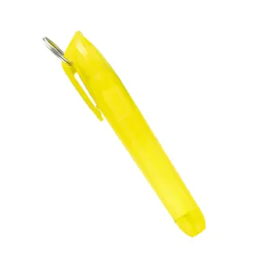Gele transparante markeerstift met sleutelhanger, schattige dagboekmarkering en tekenpen.