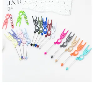 DIY Perlen U-Form Haarnadel Bunte Haargabel Dutt Macher Haarstyling Accessoires