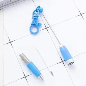 Creative DIY keychain bead pen portable mini ballpoint pen for hotel business gift custom logo