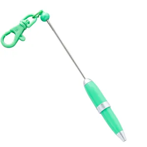 Mini portable telescopic keychain pen with a stylish bead and handy hook for daily use.