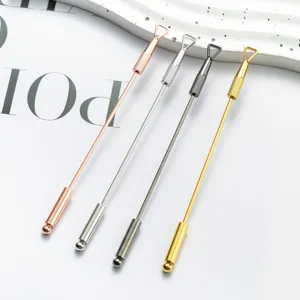 Stainless steel dual-ended nail cuticle pusher and gel polish remover scraper tool set.