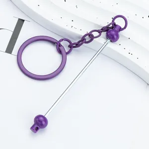 DIY candy color metal keychain charm and bag pendant accessory, modern minimalist style view.