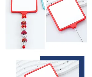 DIY Χάντρες Τετραγωνικό Φορητό Καθρεφτης Μακιγιάζ Πλαστικό Καθρεφτάκι Χεριού Γυναικών