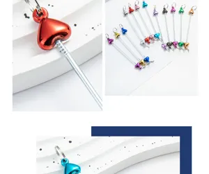 DIY metal heart charm hanging bar zipper pull jewelry accessory making component supplies