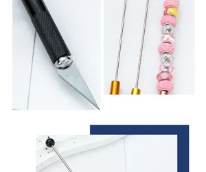 DIY knutselmes en kralen metalen stang details voor handboek, papier snijden en hobby.