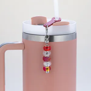Colgante Pajita Acrílico Cuentas DIY Accesorios Bonitos Taza Para 8mm-10mm Pajitas