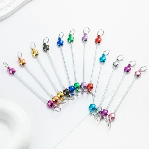 DIY metal beading rods colorful heart flower keychain accessories handmade jewelry findings