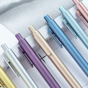 Penne a sfera retrattili colorate finitura metallica opaca set penne regalo per ufficio