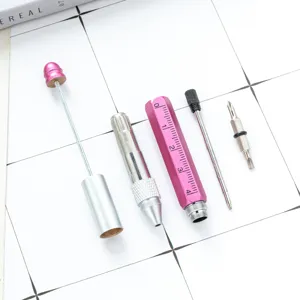 Multi-functional metal tool pen DIY beadable multi-tool with ruler and screwdriver