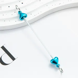 DIY handmade charm rod with blue heart pendants for jewelry making and keychain accessories.