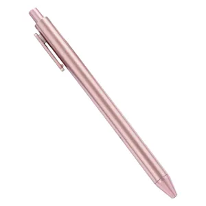 Penna a sfera retrattile oro rosa, elegante finitura metallica per ufficio e scuola.