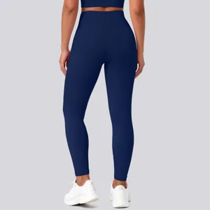High waist seamless yoga pants solid color fitness leggings activewear breathable workout tights.