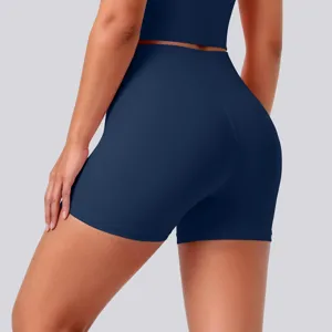 High waist yoga shorts for women athletic fitness gym workout running breathable seamless shorts