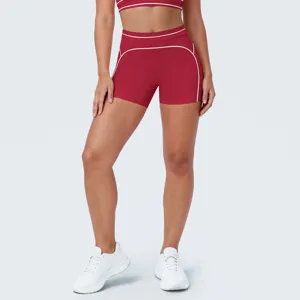 Vrouwen colorblock fitness yoga shorts set sportkleding ademende workout detail