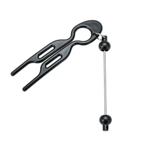 Schwarze U-förmige Haarnadel mit Metall-Perlenstab DIY Dutt Styling Haarschmuck Werkzeug.
