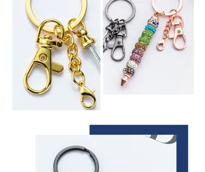 Porte-clés pendentif perle balle créatif DIY anneau métallique avec strass colorés.
