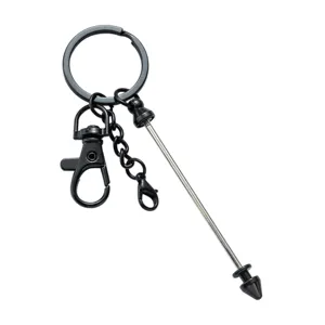 Porte-clés créatif en métal noir pendentif de sac DIY accessoire élégant pour clés