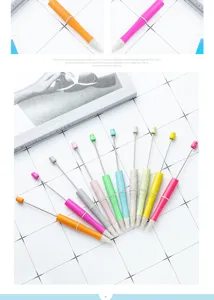 Wheat straw DIY beaded ballpoint pen cute multi-color creative student stationery pen