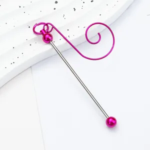 Christmas DIY bead hook metal ornament hanger festive tree hanging decoration pink