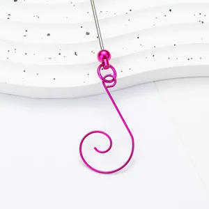 Christmas DIY beading hook pink metal spiral ornament hook for festive tree hanging decor