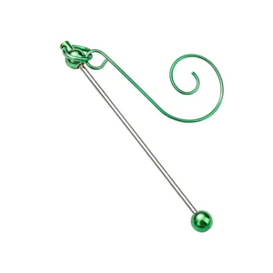 Christmas ornament hook DIY metal beaded hanging hook for holiday tree decor parts