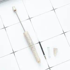 DIY beadable ballpoint pen wheat straw material creative handmade stationery parts set