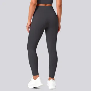 High waist yoga pants for women, tummy control workout leggings, solid color fitness activewear.