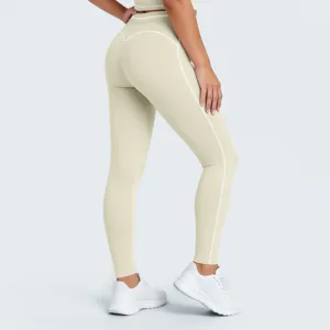 Mallas de yoga de talle alto con ribetes en contraste para un ajuste deportivo ideal.
