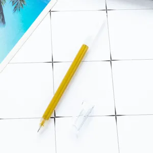 Bolígrafo de gel con purpurina y tinta dorada, cuerpo transparente para el diario DIY.