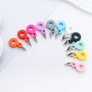 DIY Silicone Straw Charm With Metal Lobster Clasp Cute Cup Straw Decoration Accessories For Reusable Drinking Straws