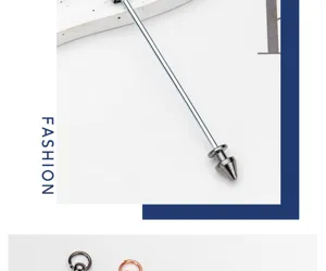 Metal bullet spike double head screw DIY jewelry accessory for keychain craft making.