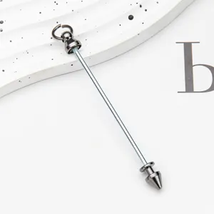 Metal bullet rivet double screw DIY keychain accessory decorative hardware component.