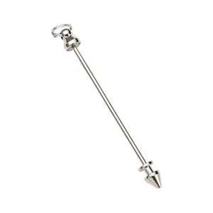 Silver metal bullet rivet double headed screw detachable DIY beaded keychain part.