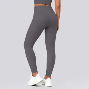 High-waisted push-up seamless fitness yoga leggings for women running gym sportswear grey