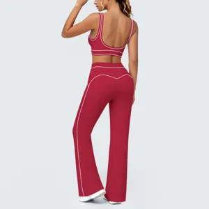 Completo da yoga sportivo elastico top e pantaloni fitness di alta qualità nuovo