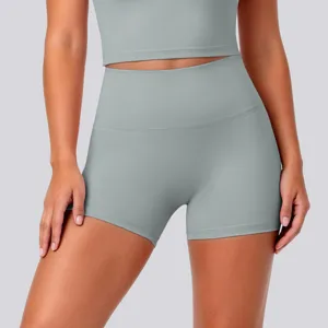 High waist seamless yoga shorts for women breathable fitness gym running athletic activewear.