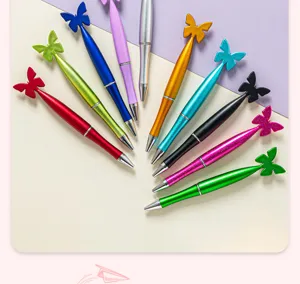 Colorful butterfly top ballpoint pens set cute student gift stationery office supplies