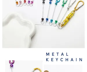 Creatieve DIY kleurrijke metalen sleutelhanger carabiner met kralen voor tas ophanghaak