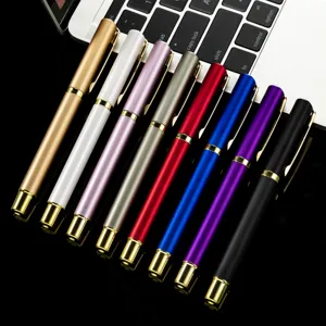 Geschäft Büro Gel Stift Glattes Schreiben Kunststoff Schild Stift Mit Gold Rand Metall Clip Büro Schule Zubehör