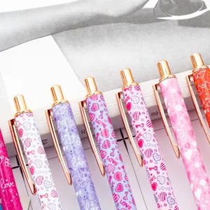 Creative Valentine's Day Heart Metal Ballpoint Pen Office Student Love Ball Pen Promotional Writing Gift