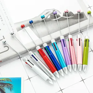 Bolígrafo Retráctil Tipo Presión Creativo Lindo DIY Plástico Bolígrafos con Cuentas Oficina Escuela Suministros de Papelería