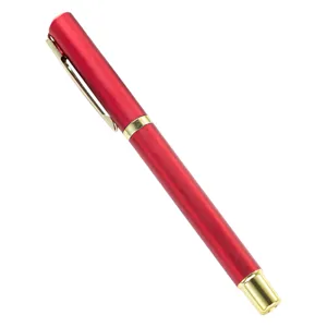 Eleganter roter Business Gelschreiber mit Goldakzenten, perfektes Bürogeschenk für Logos.