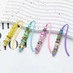 DIY beaded metal bookmark cute book clip student graduation souvenir colorful rhinestones