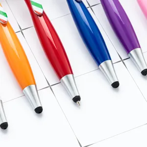 Colorful stylus ballpoint pens with touch screen tip and neat design for daily office use.