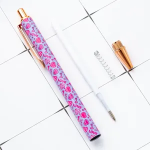 Creative Valentine Day Love Metal Retractable Ballpoint Pen Office School Stationery Gift