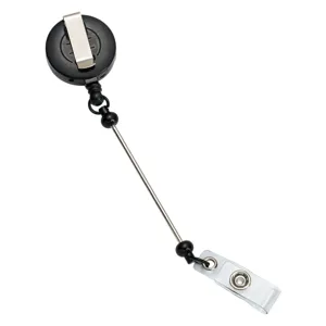 Oprolbare badgehouder met staalkabel, stevige ID kaart clip voor sleutels en kantoor.
