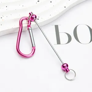 Roze metalen karabijnhaak DIY tas bedel sleutelhanger decoratieve hardware accessoire