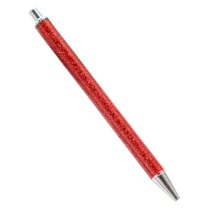 Roter glitzernder Kugelschreiber mit Druckmechanik für Büro Schule Schreibwaren