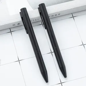 Minimalist Metal Ballpoint Pen Business Office Sign Pen Rotating Black Ink Refill Smooth Writing Metal Pen For Gift